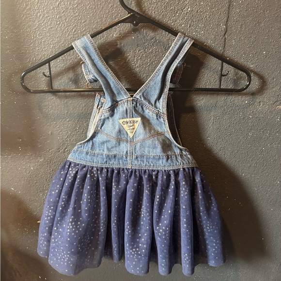 OshKosh B'gosh Blue Denim Tulle Skirt Overalls Size 3T - Picture 3 of 4